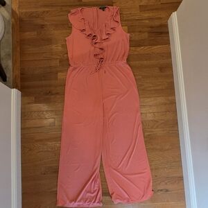 Ralph Lauren Coral Sleeveless Jumpsuit with Ruffle